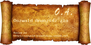 Oszwald Anasztázia névjegykártya